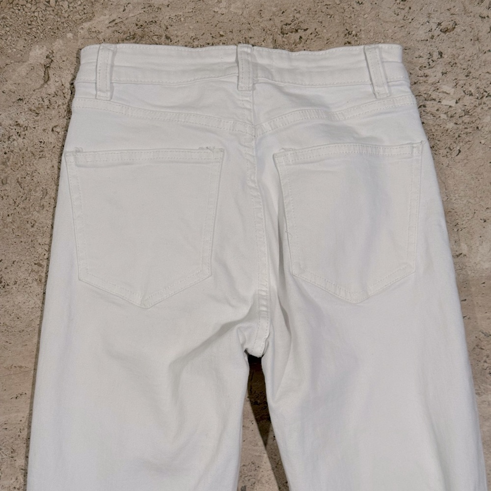 ZARA Cropped Straight Leg Raw Hem Jeans - Picture 6 of 7
